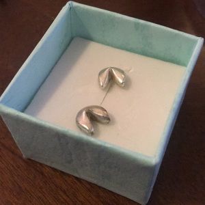Sterling silver fortune cookie studs